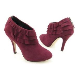 Kelsie Dagger Burgundy Suede Booties